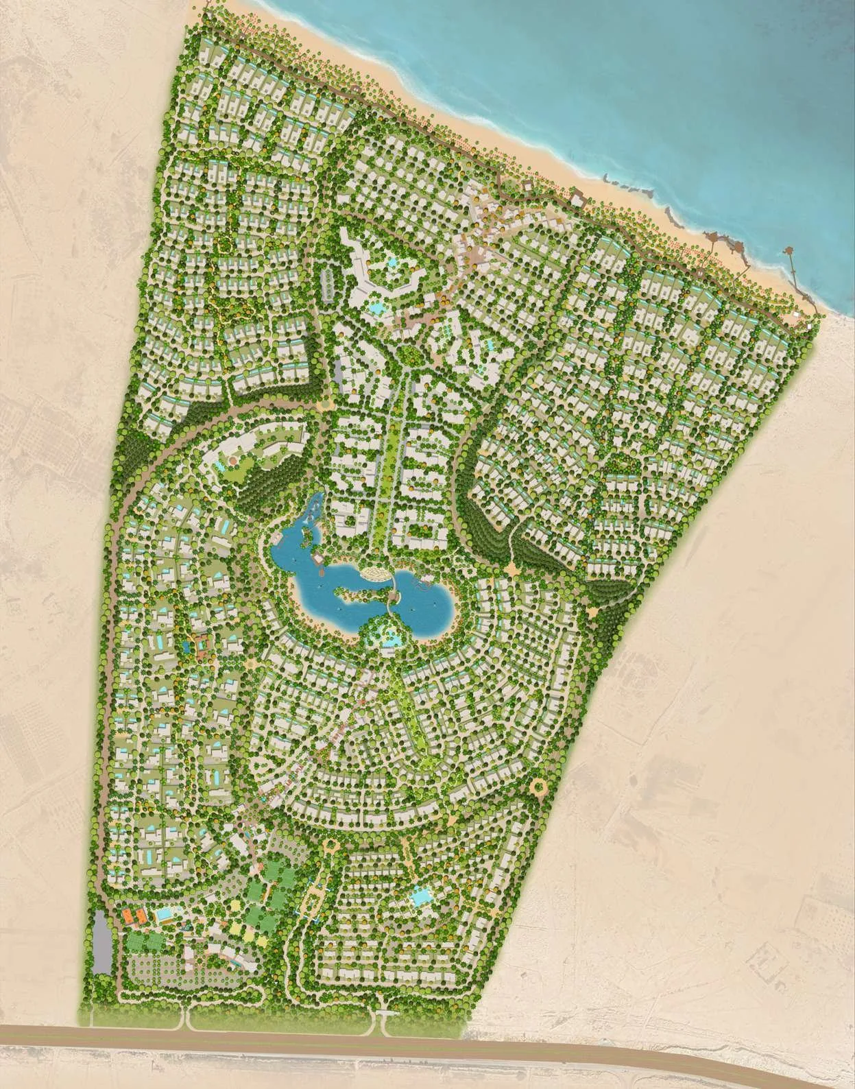 Ramla master plan layout with beachfront and lagoon